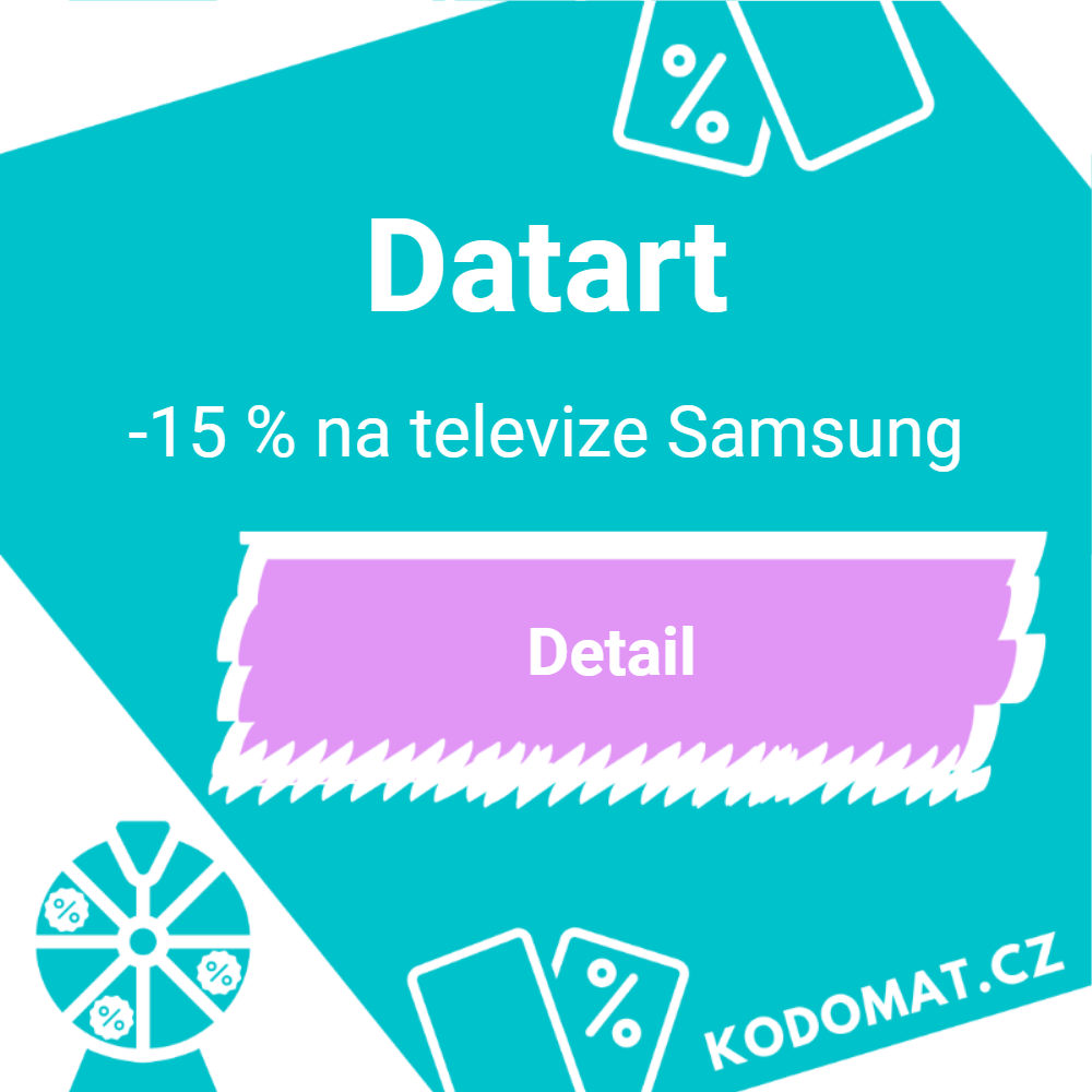 Datart sleva: Slevový kód -15 % na velké televize Samsung