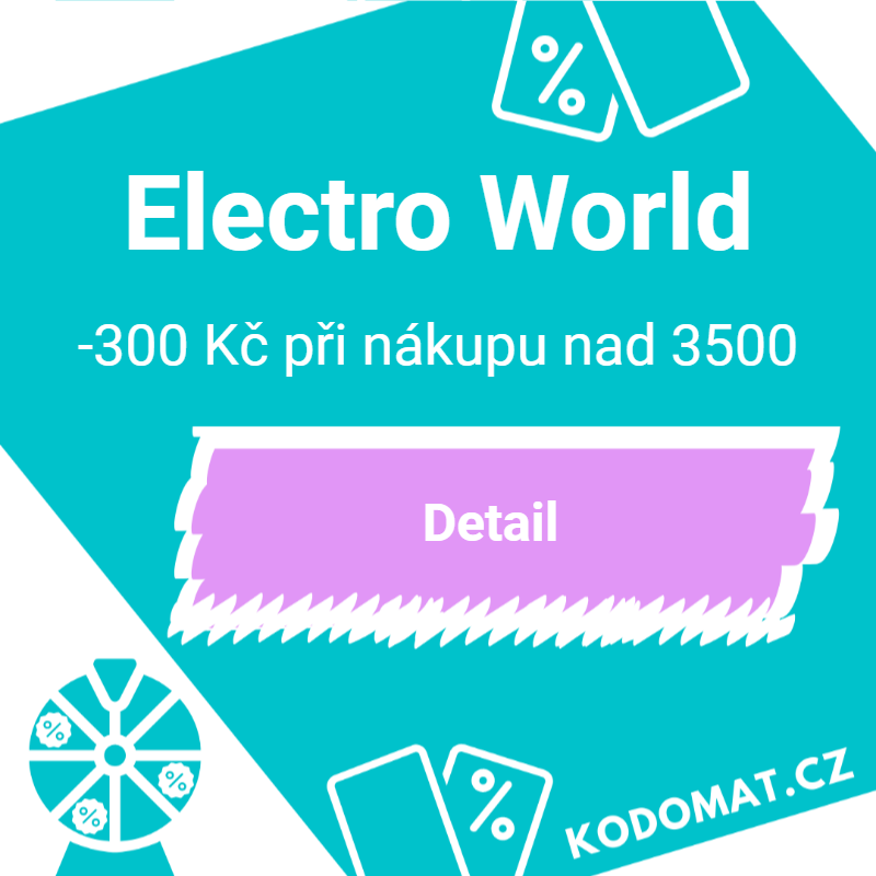 Electro World sleva: Slevový kód -300 Kč při nákupu nad 3500 Kč