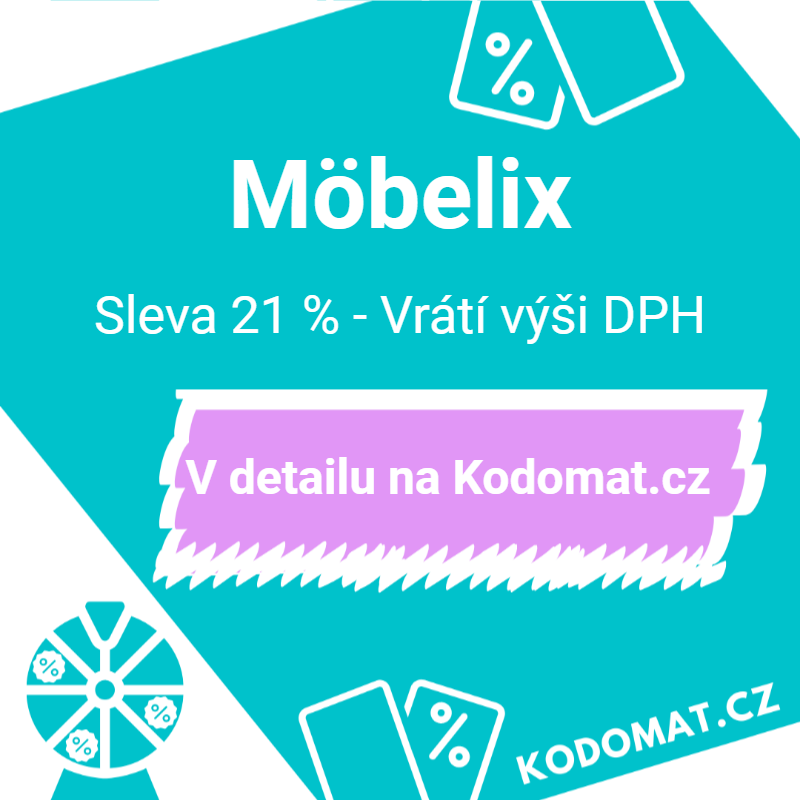 Möbelix slevový kód: Sleva 21 % - Vrátí výši DPH