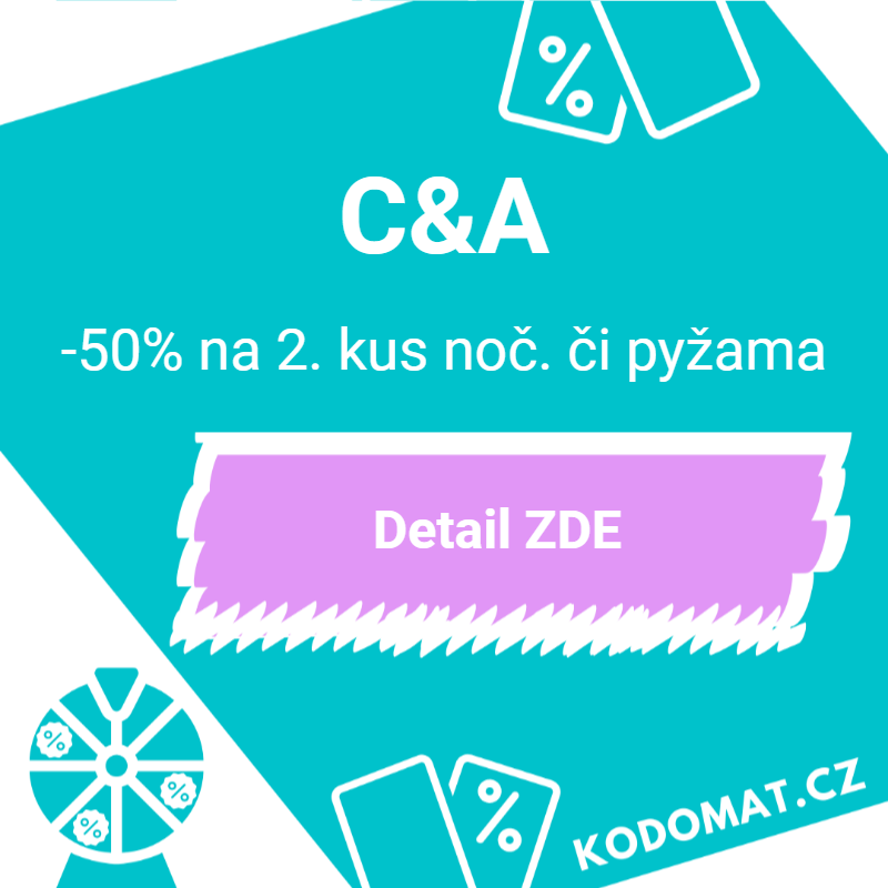 Slevový kód (kupón) C&A: slevový kód -50% na 2. kus nočního prádla či pyžama