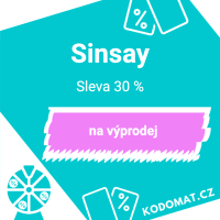 Slevový kódík na Sinsay výprodej: Sleva 30 % - Náhled slevového kódu